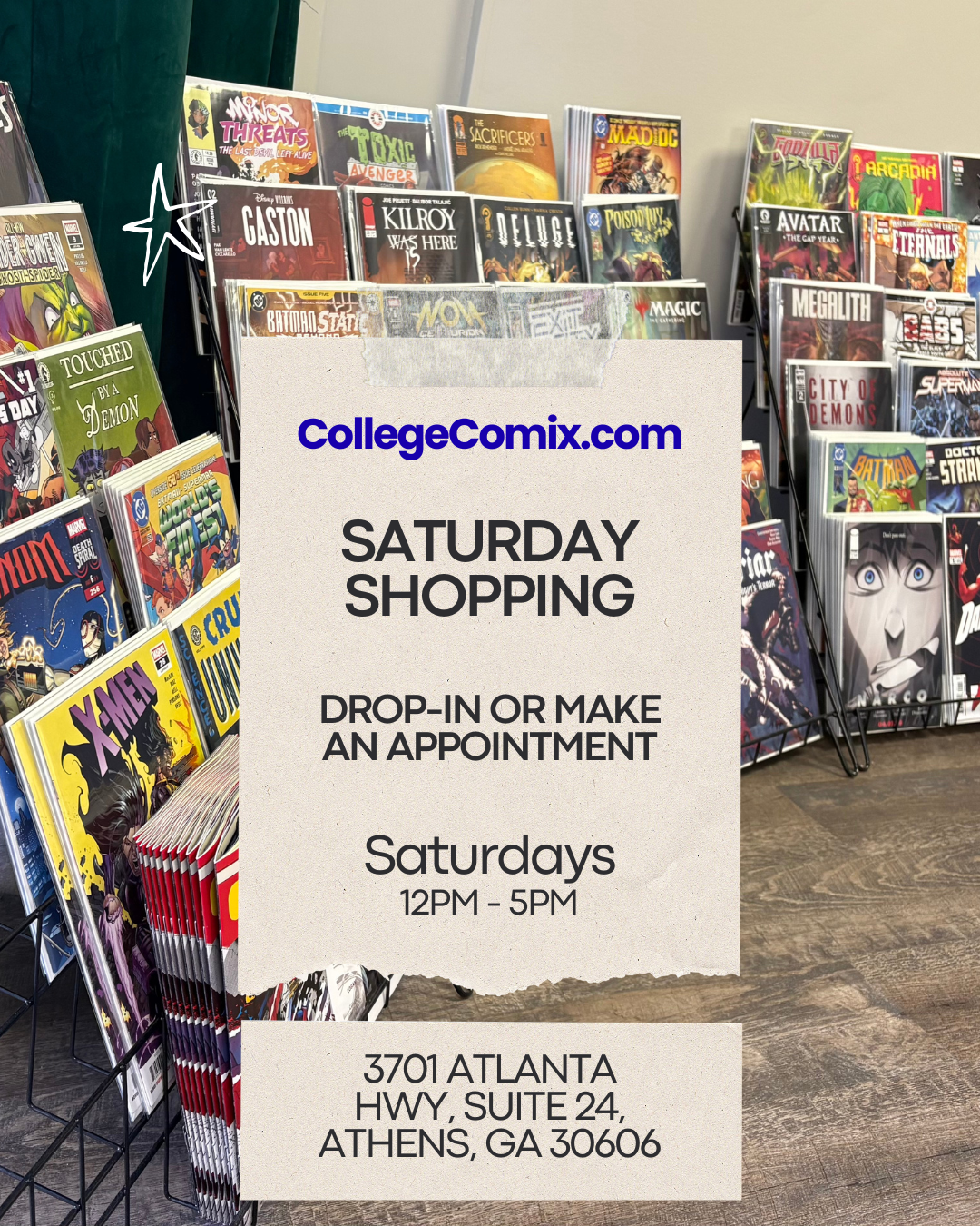 CollegeComix.com announces new weekly open retail hours